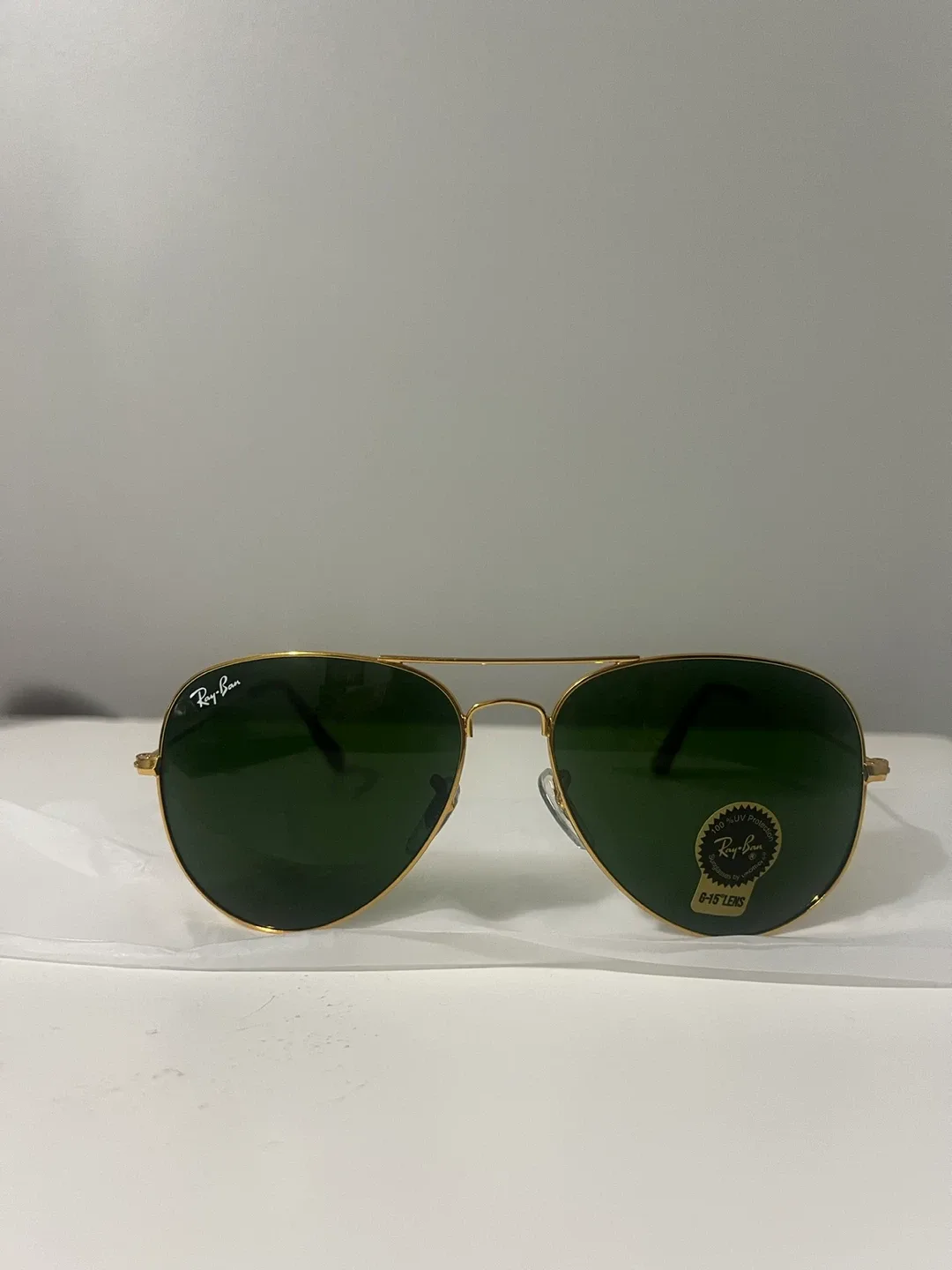 Ray-Ban Aviator Sunglasses - Gold Frame, Green Lens