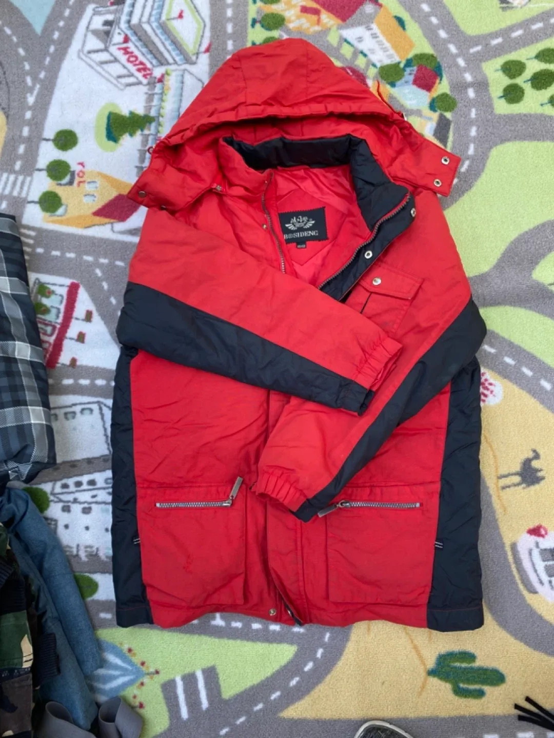 Red Besideng Winter Jacket Down Coat- Size 145/68 thumbnail