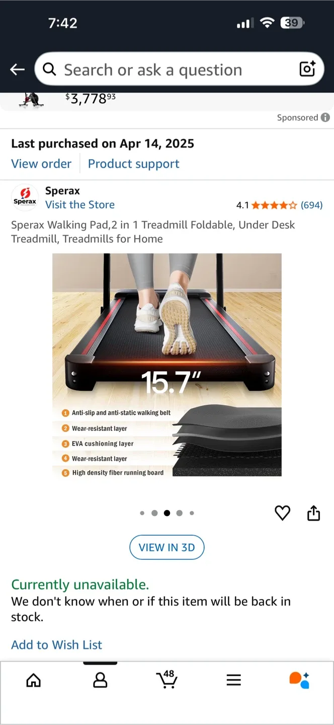 Sperax 2 in 1 Foldable Under Desk Treadmill image indicator(4)