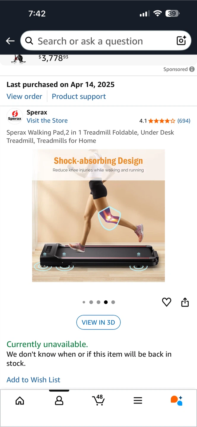 Sperax 2 in 1 Foldable Under Desk Treadmill - photo 2