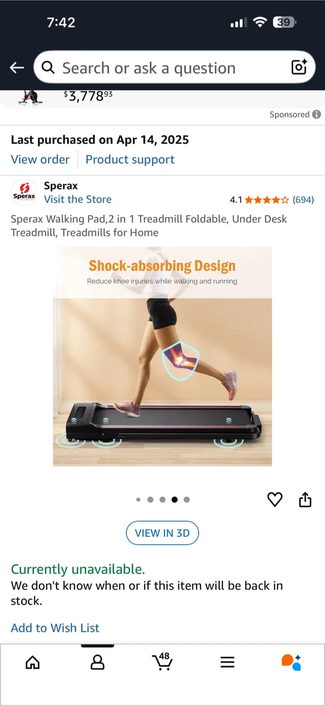 Sperax 2 in 1 Foldable Under Desk Treadmill image indicator(2)