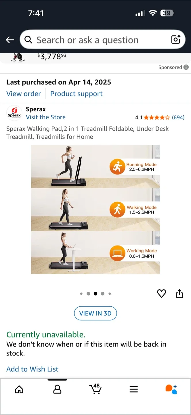 Sperax 2 in 1 Foldable Under Desk Treadmill image indicator(5)