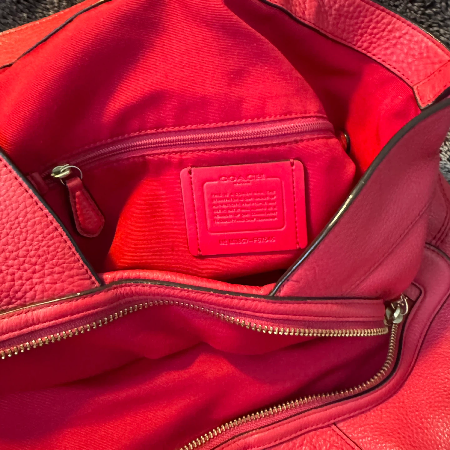 Coach Red Leather Shoulder Bag