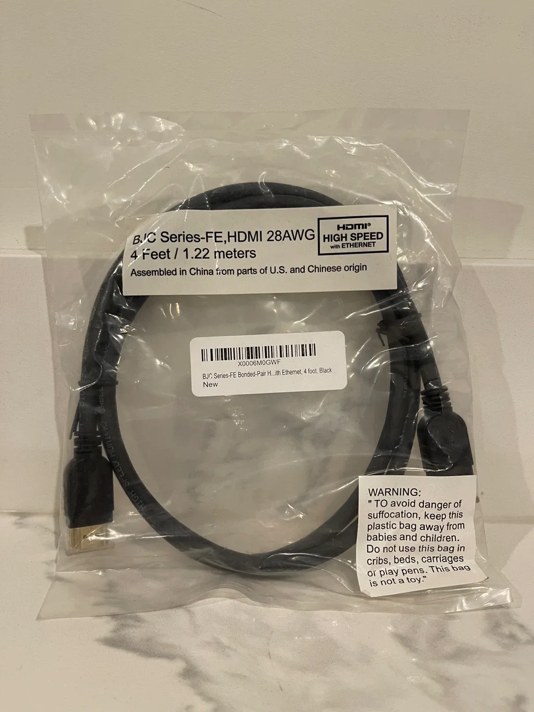 New BJC Series-FE HDMI 28AWG Cable - 4ft
