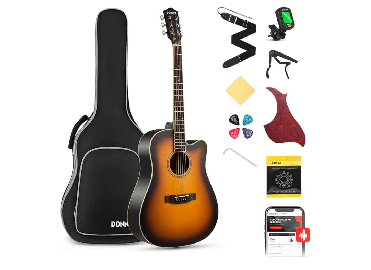 Donner Acoustic-Electric Cutaway Guitar image indicator(2)