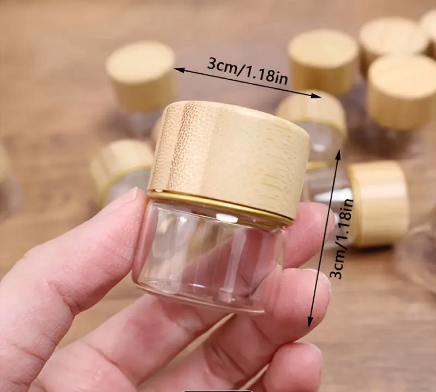 Small Glass Jars with Bamboo Lids (Set of 4)