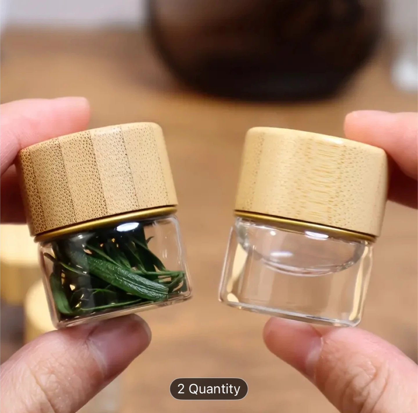 Small Glass Jars with Bamboo Lids (Set of 4) - photo 2