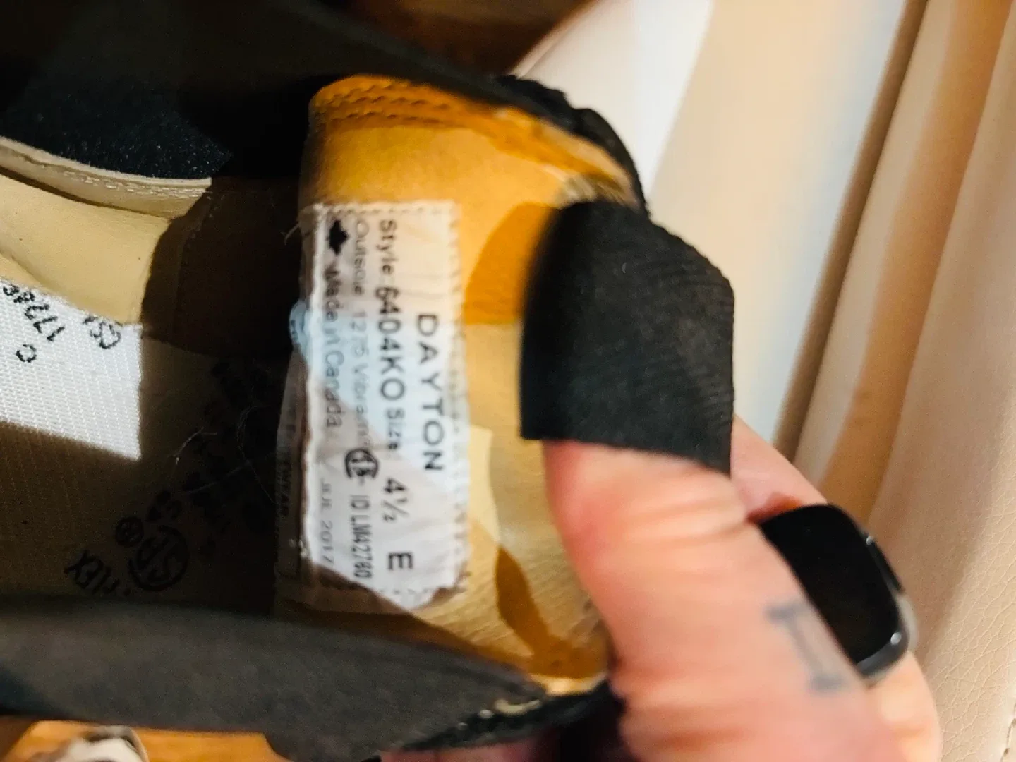 Brand new Dayton Black Leather Boots Size 4 1/2 E image indicator(4)