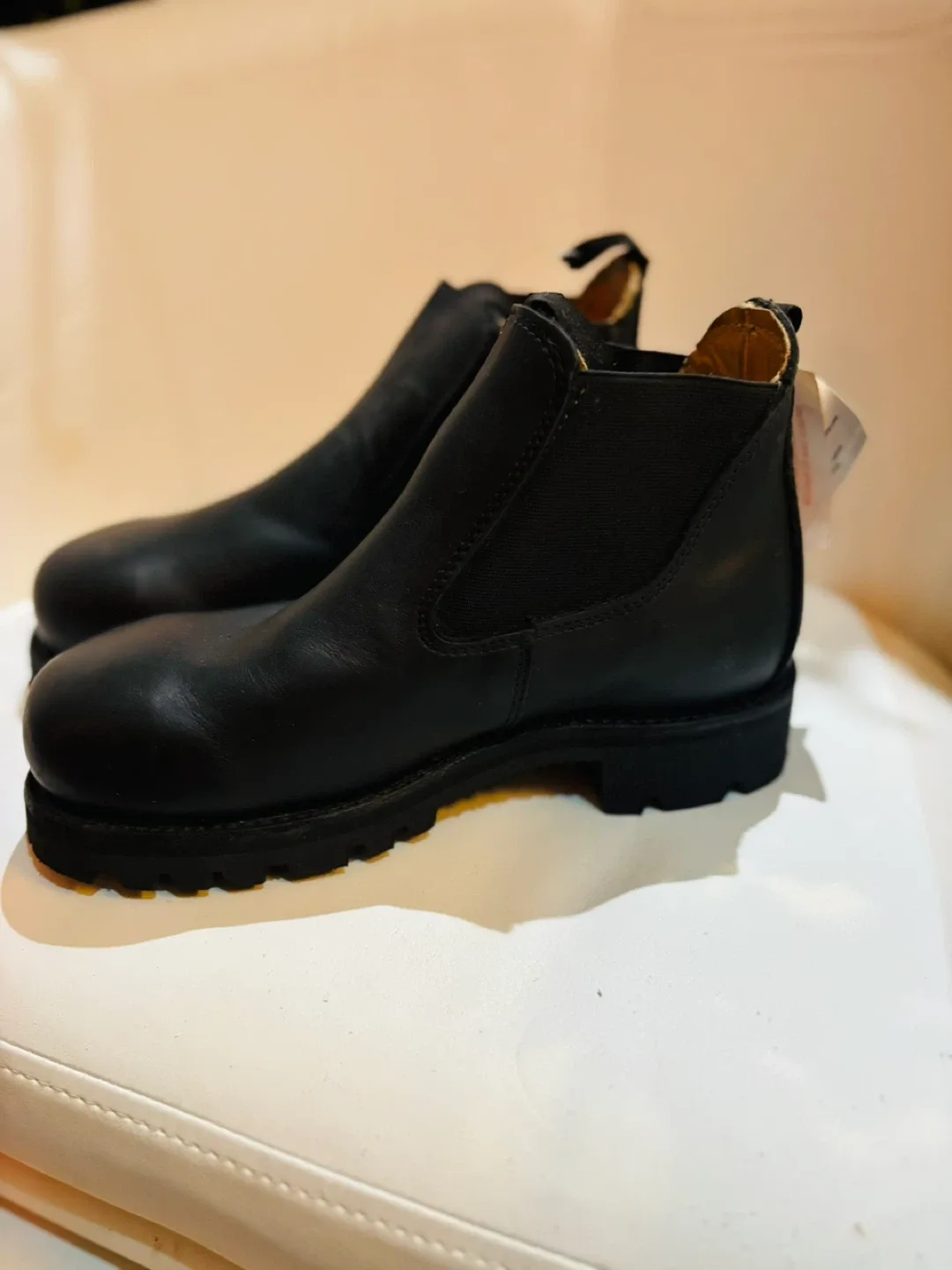 Brand new Dayton Black Leather Boots Size 4 1/2 E image indicator(2)