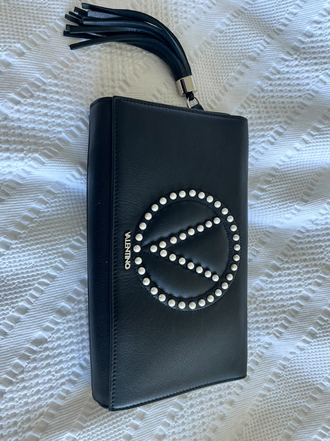 Valentino Black Leather clutch Bag