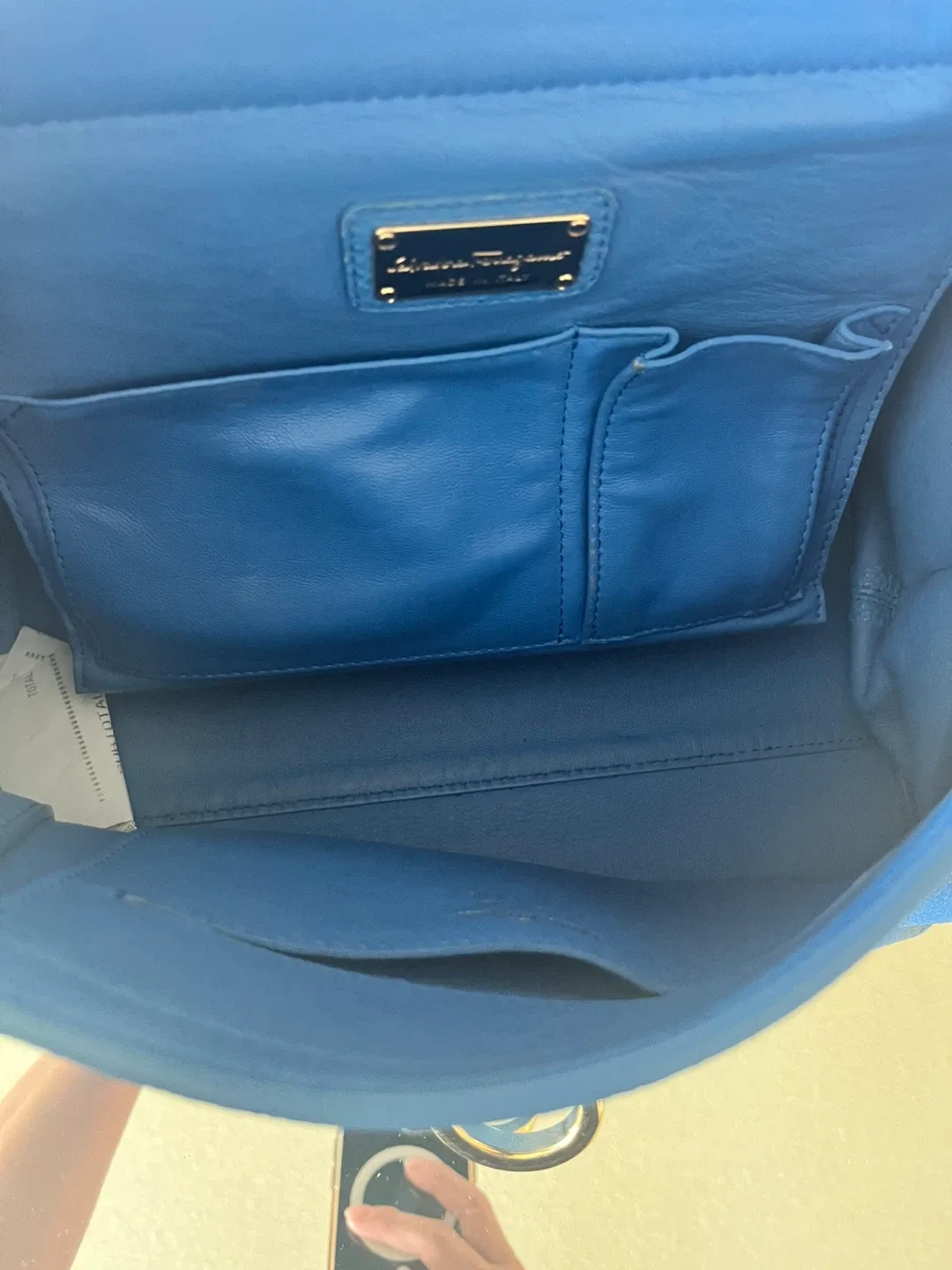 Salvatore Ferragamo Blue Leather Handbag image indicator(5)