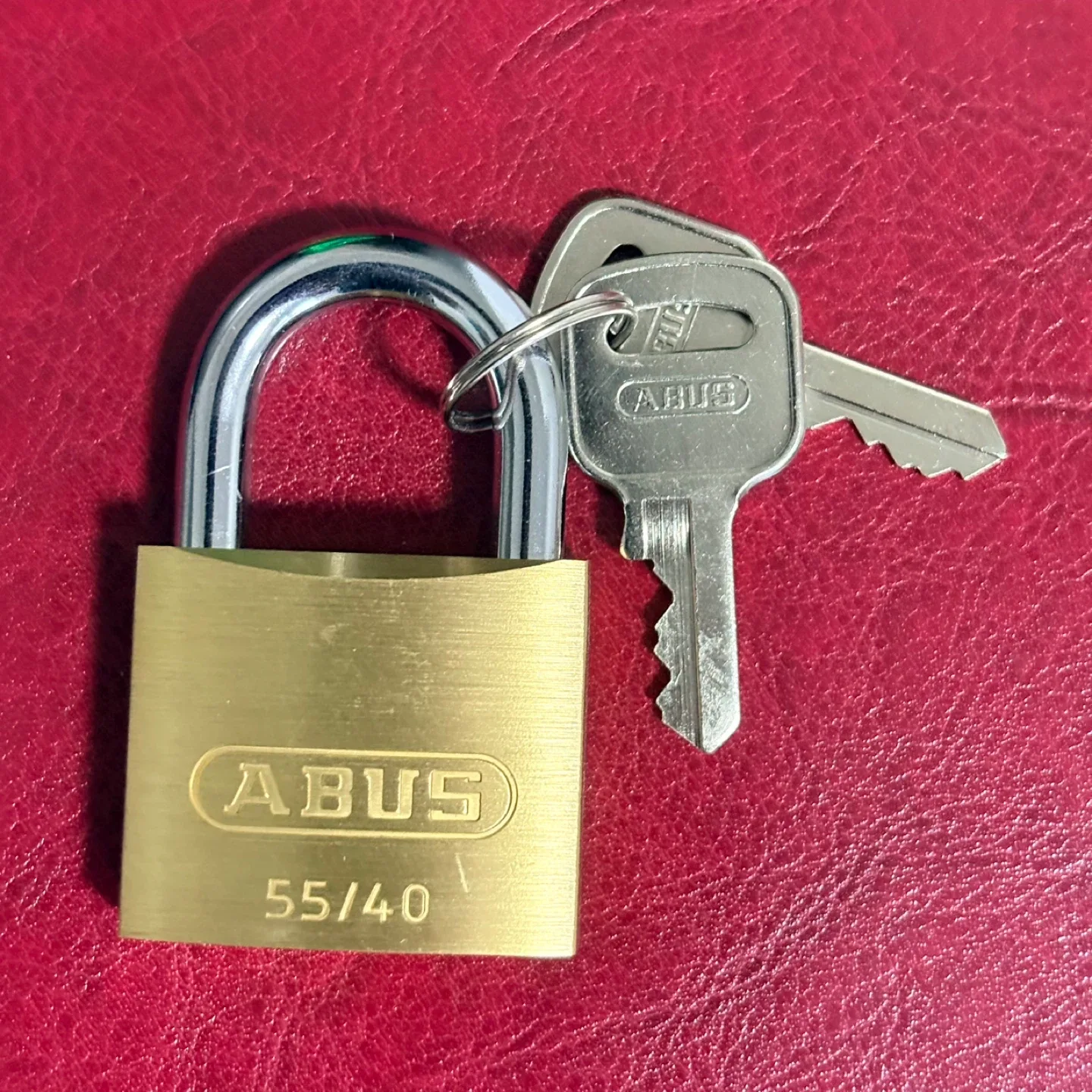 BNIB - ABUS 55/40 Brass Padlock with Keys & Box