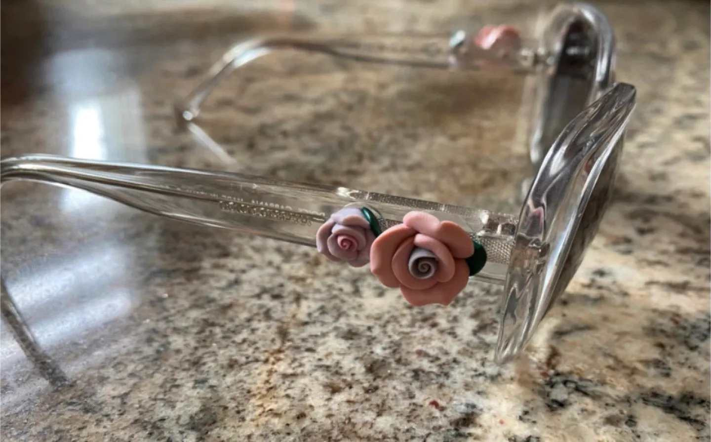 Dolce & Gabbana Clear Sunglasses with Rose Detail image indicator(3)