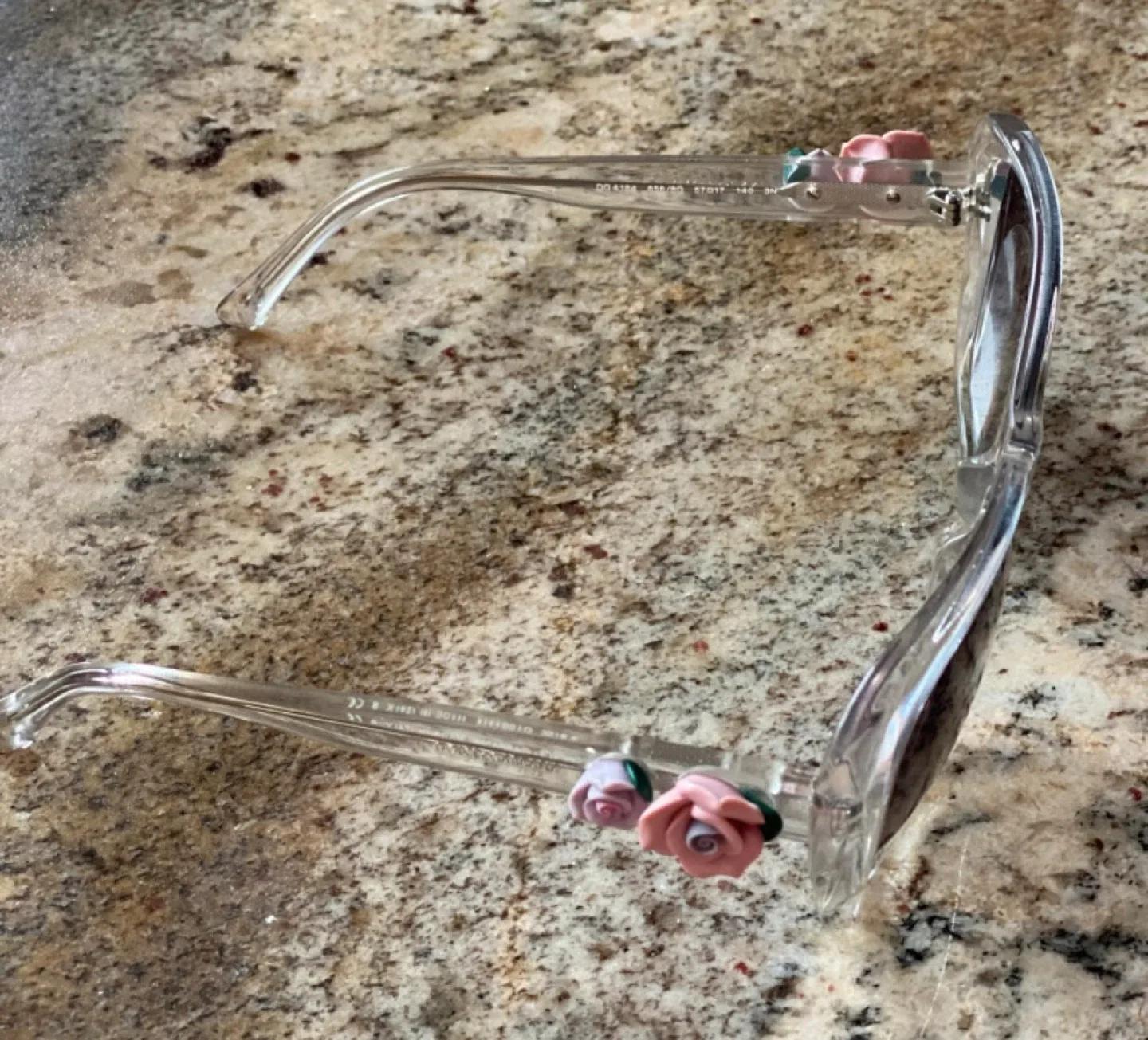 Dolce & Gabbana Clear Sunglasses with Rose Detail image indicator(5)