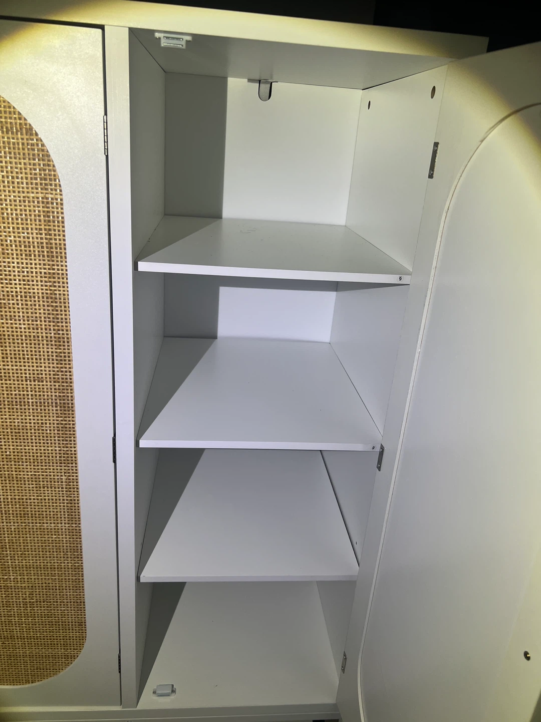 White Cabinet with Rattan Doors - photo 3