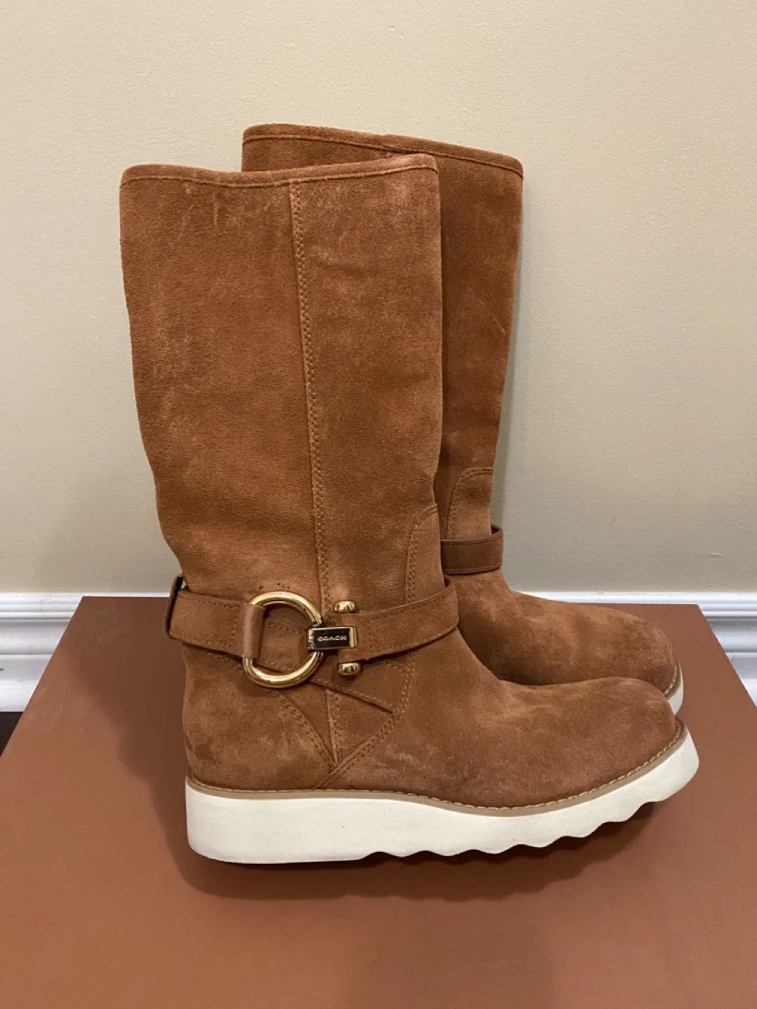 Coach Brown Suede Boots thumbnail