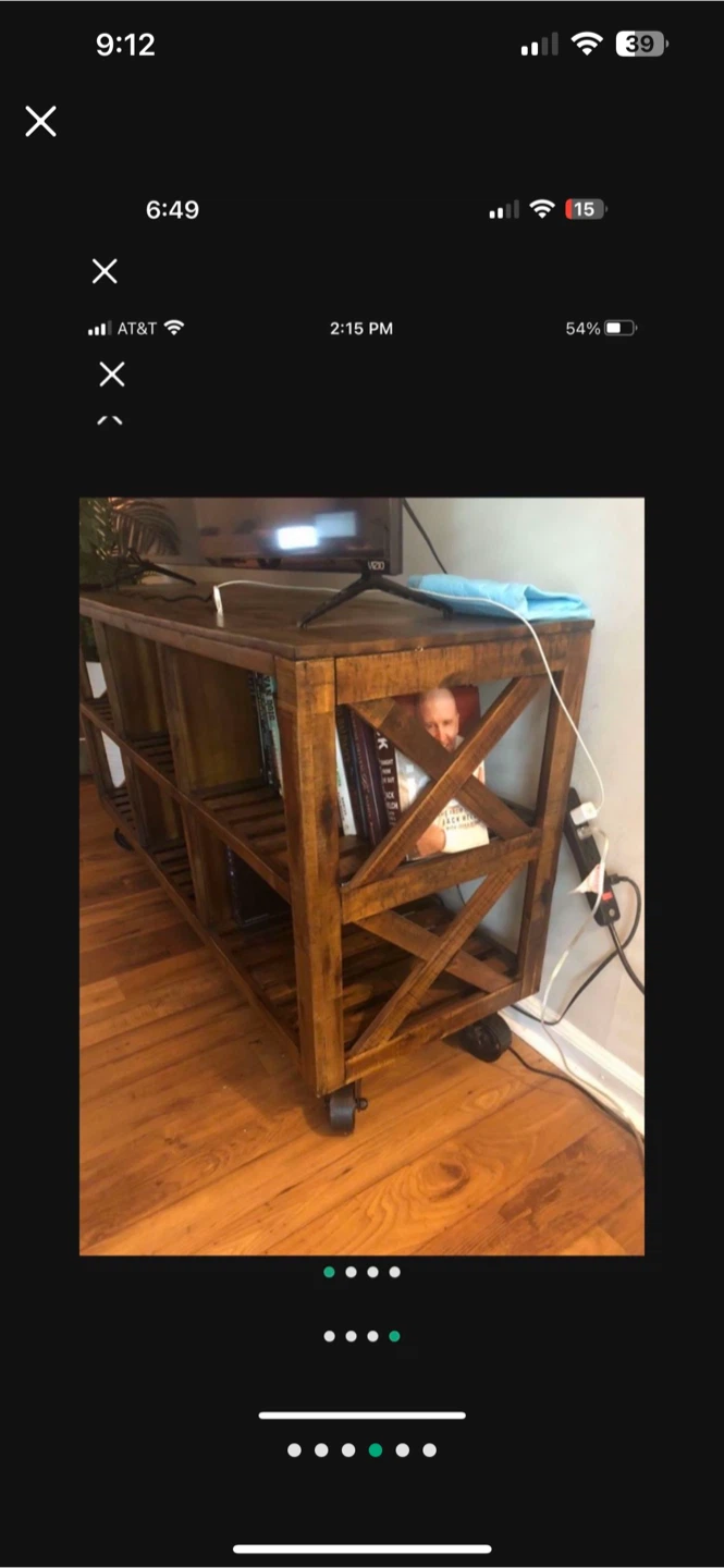 Rustic Brown Wood TV Stand - photo 3