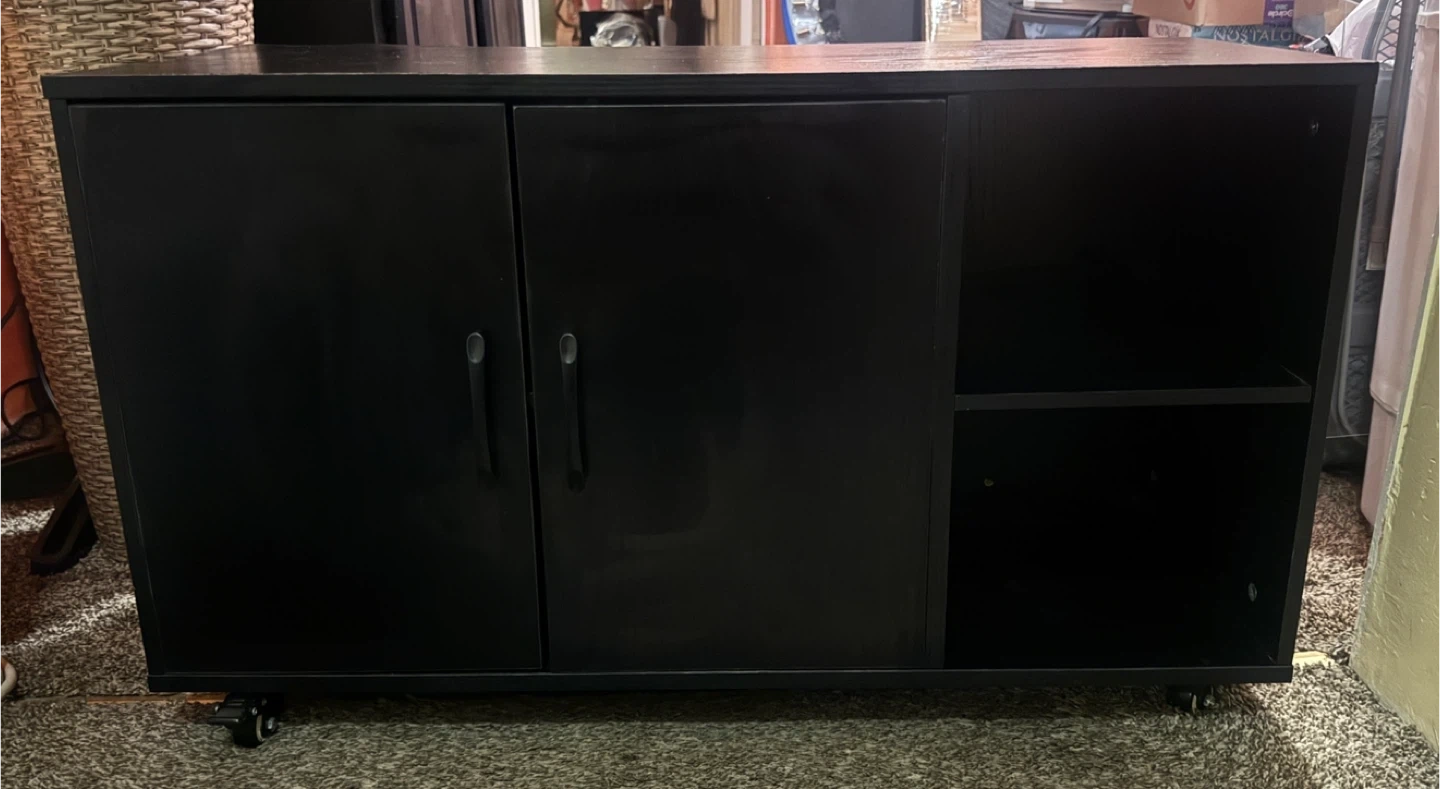 Black TV Stand with Storage