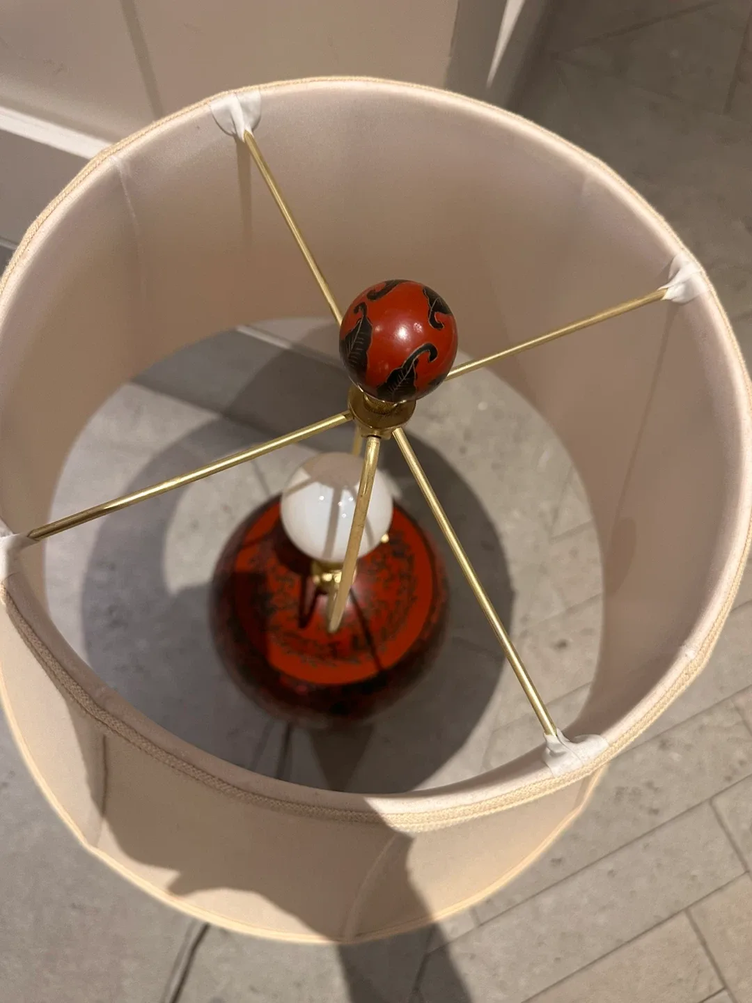 Pair Cinnabar Lamps - Chinese Composite Table Lamps image indicator(3)