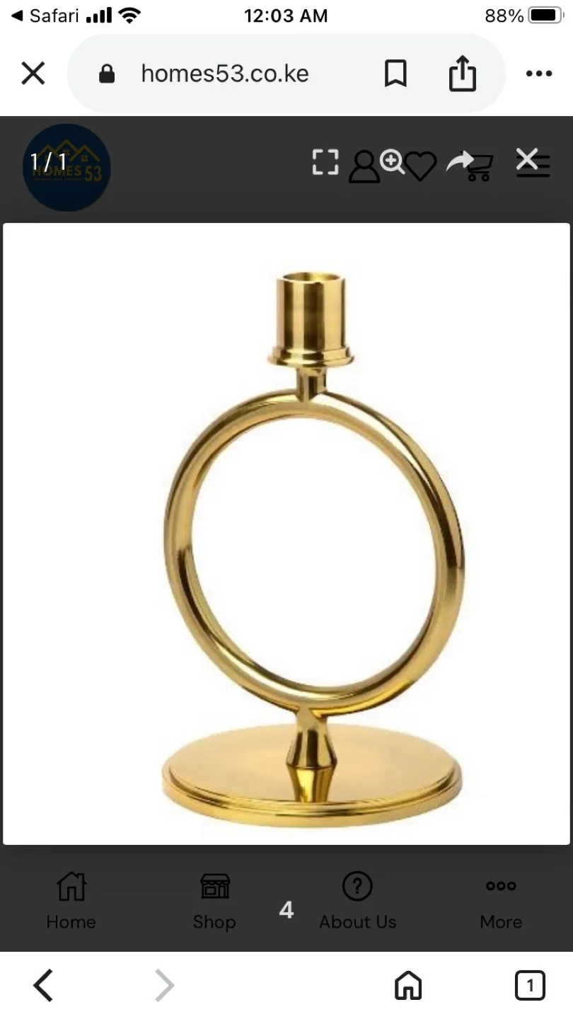 IKEA pair of Gold Metal Circle Candlestick Holder image indicator(4)