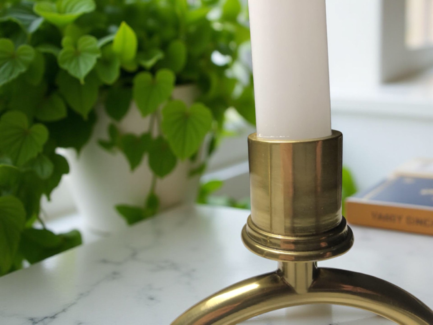IKEA pair of Gold Metal Circle Candlestick Holder - photo 3