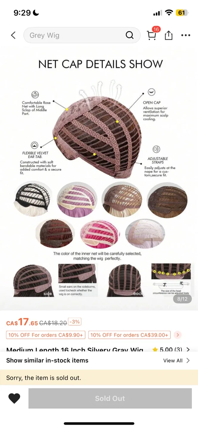 Shein Grey Layered Wig - 16 Inch image indicator(3)