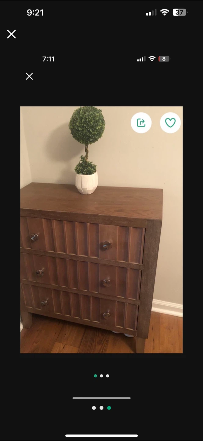 Wooden 3-Drawer Dresser