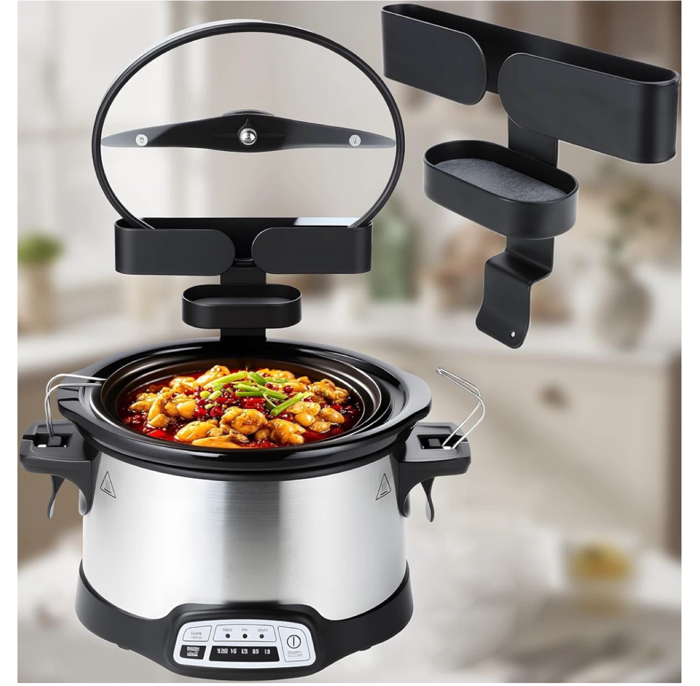 Slow Cooker Lid Holder - Black