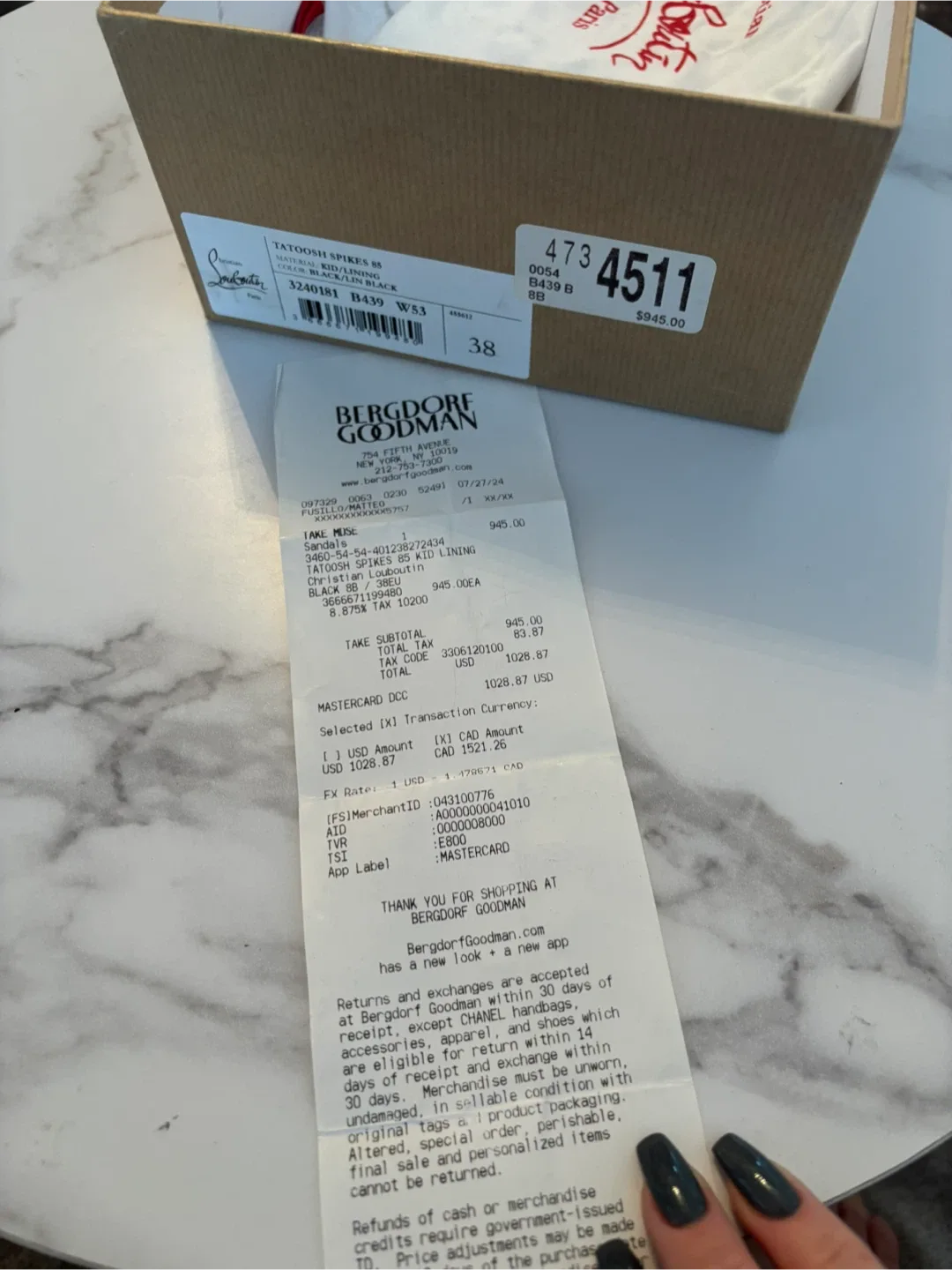 Christian Louboutin Tatoosh Spikes 85 Black Heels - Size 38 image indicator(5)