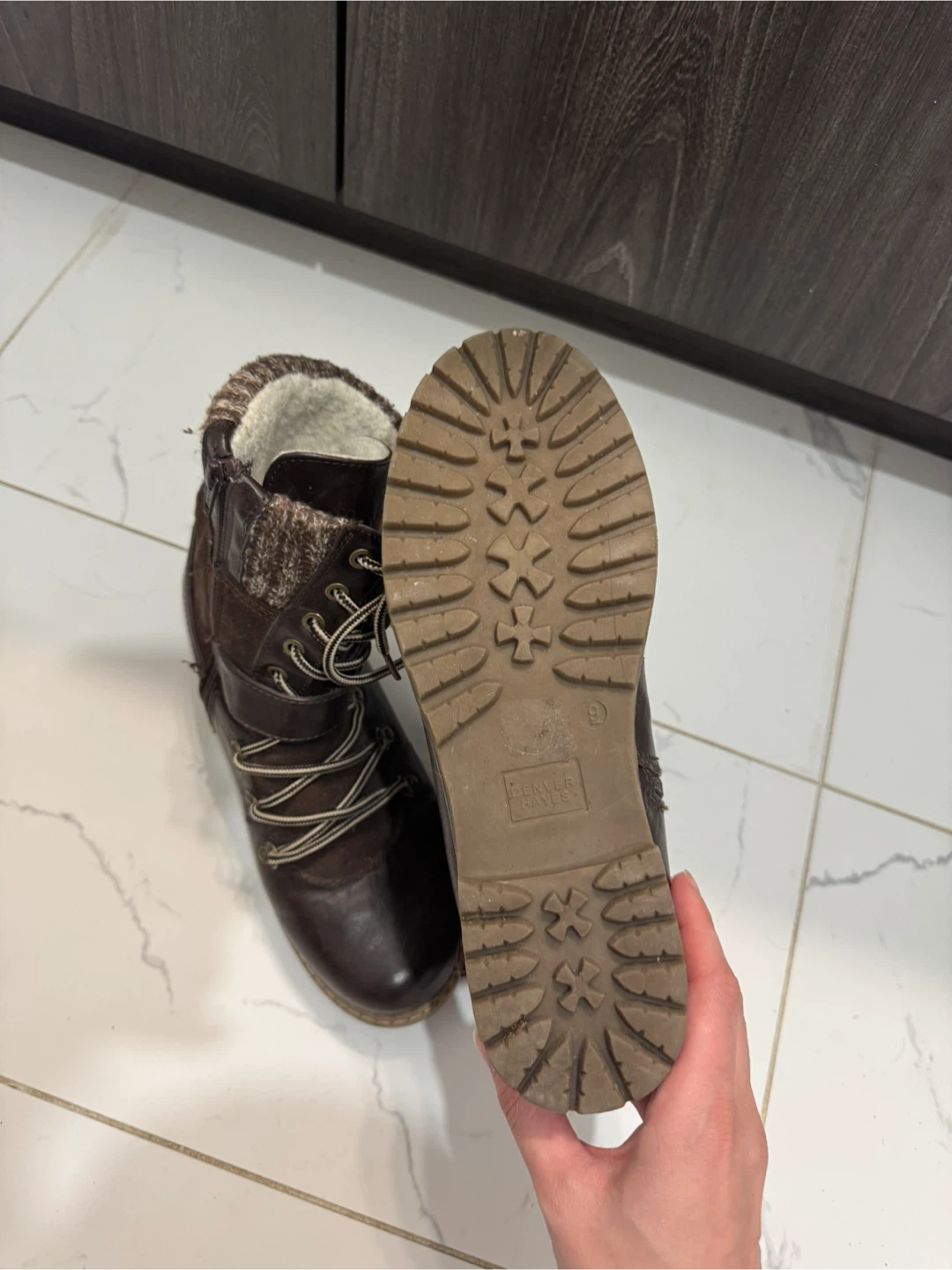 Denver Hayes Brown Winter Boots - Size 9 - photo 2