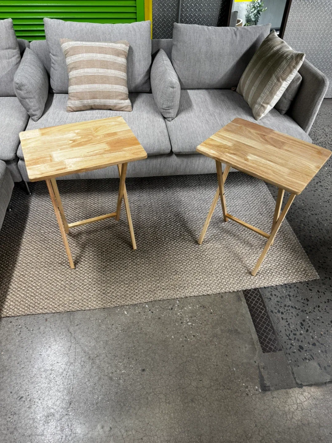 Two Wood Folding TV Trays