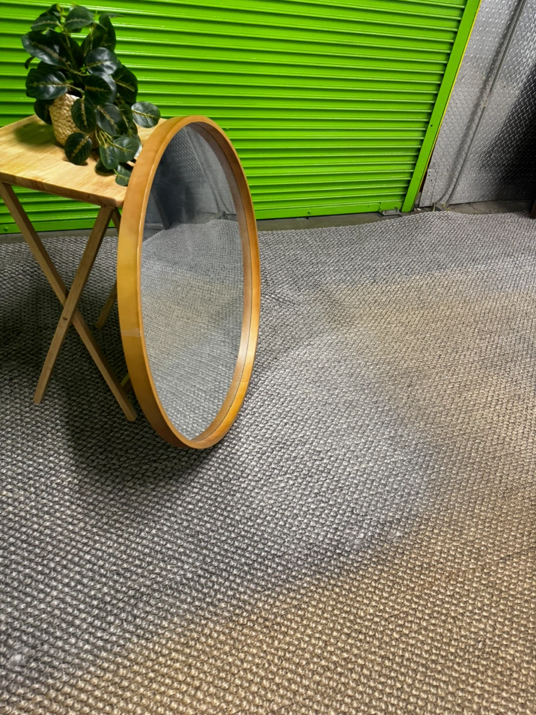 Round Wall Mirror with Wood Frame - photo 4