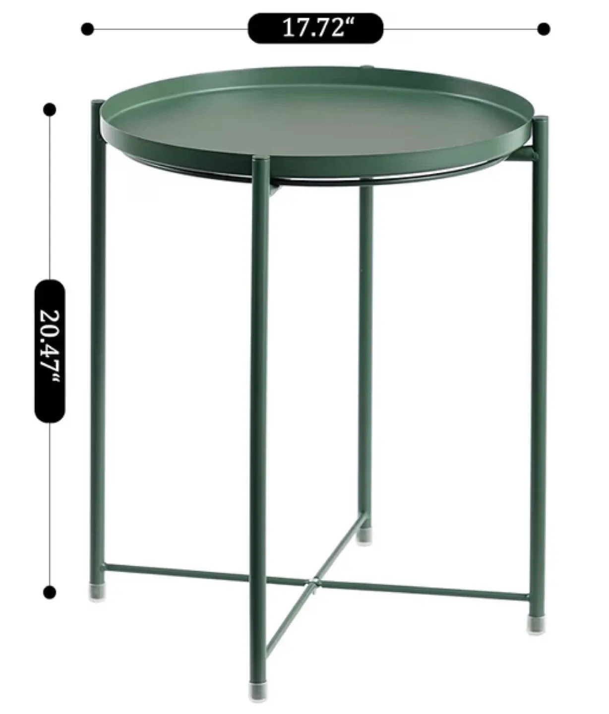 Green Metal Side Table - 17.72" Round image indicator(2)