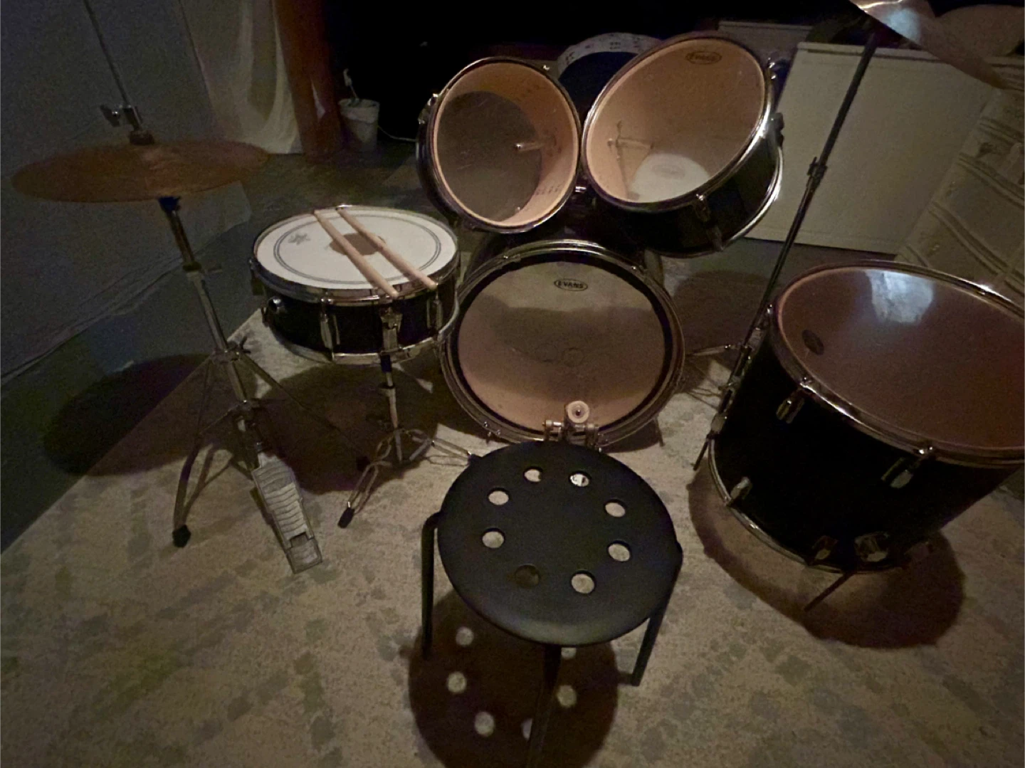 Used Drum Set with Stool