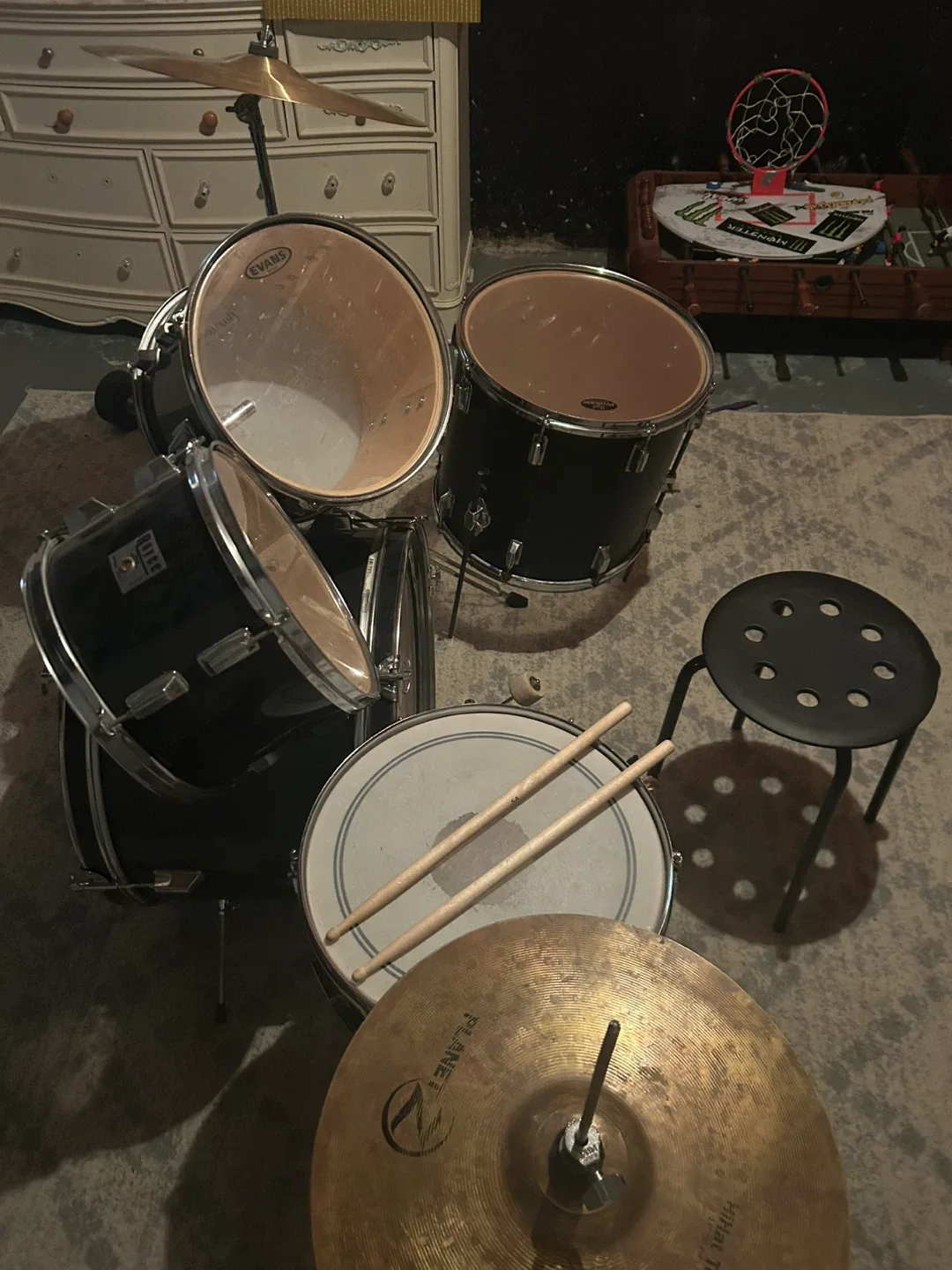 Used Drum Set with Stool image indicator(2)