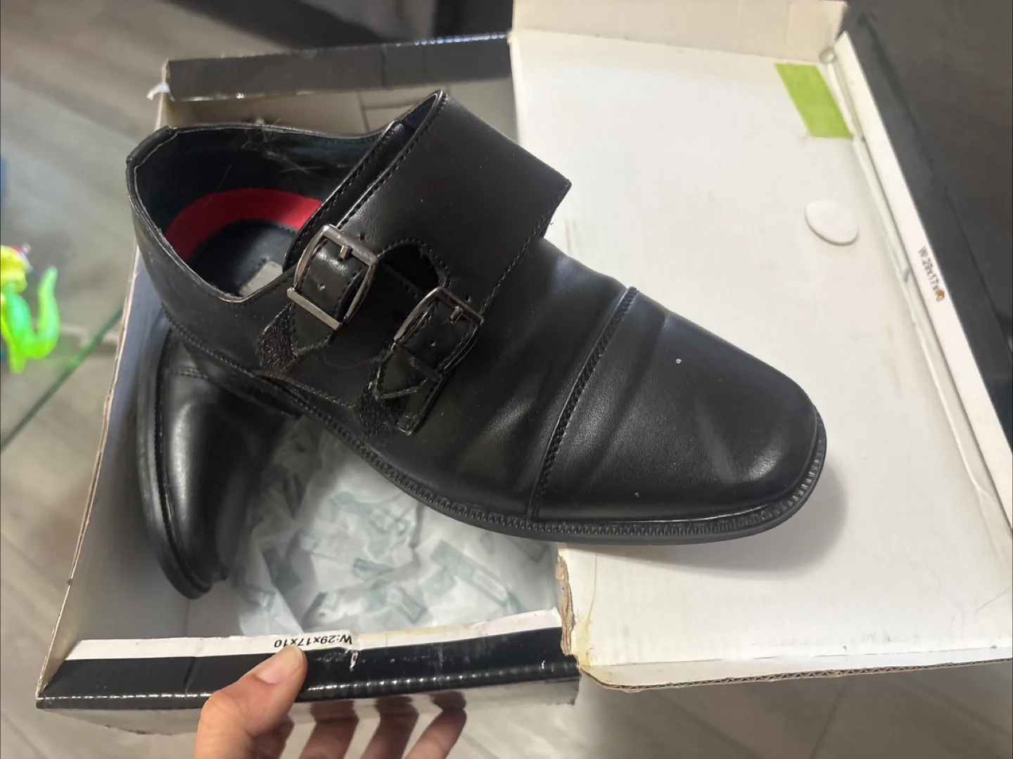 Boys Black Dress Shoes Size 1 thumbnail