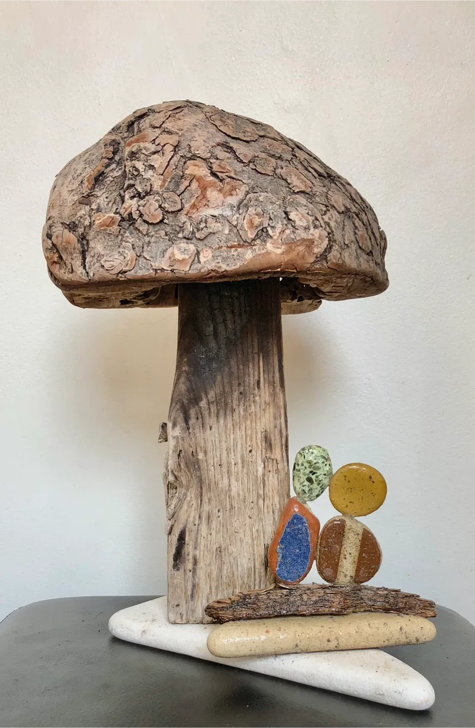 Art made with driftwood and stone thumbnail