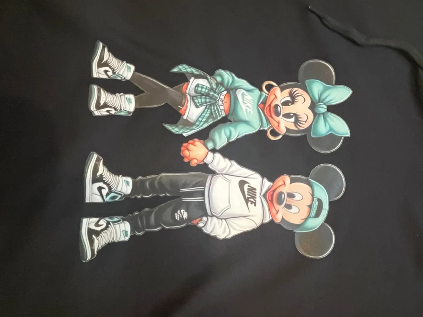 Black Hoodie with Cartoon Print(Nike) image indicator(3)