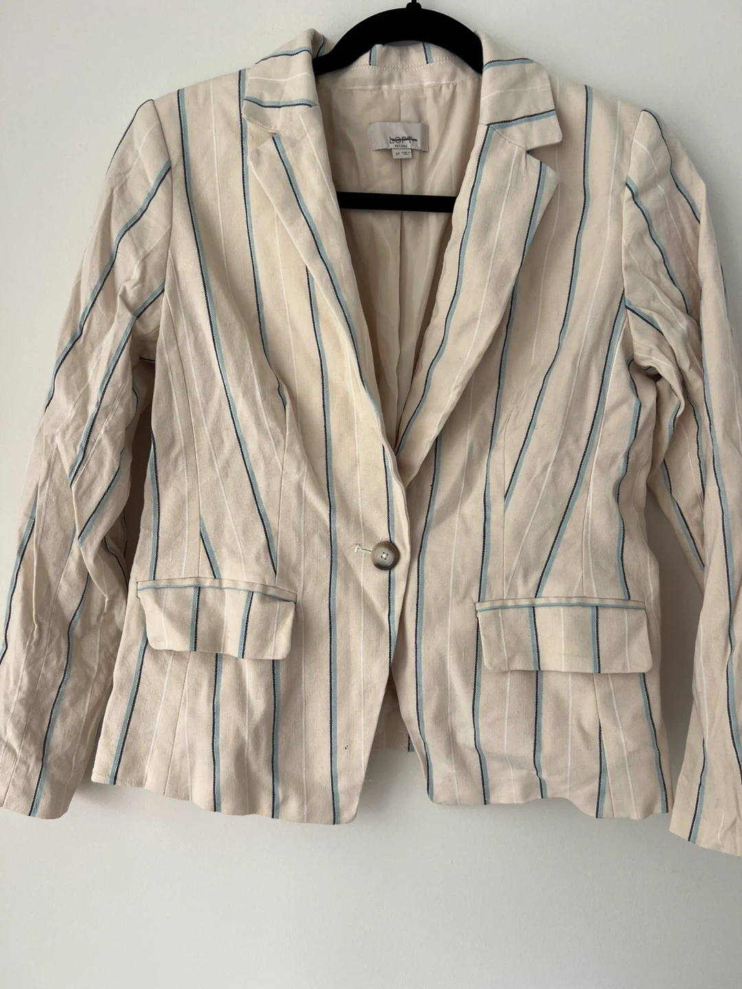 Striped Beige Blazer - Size 4