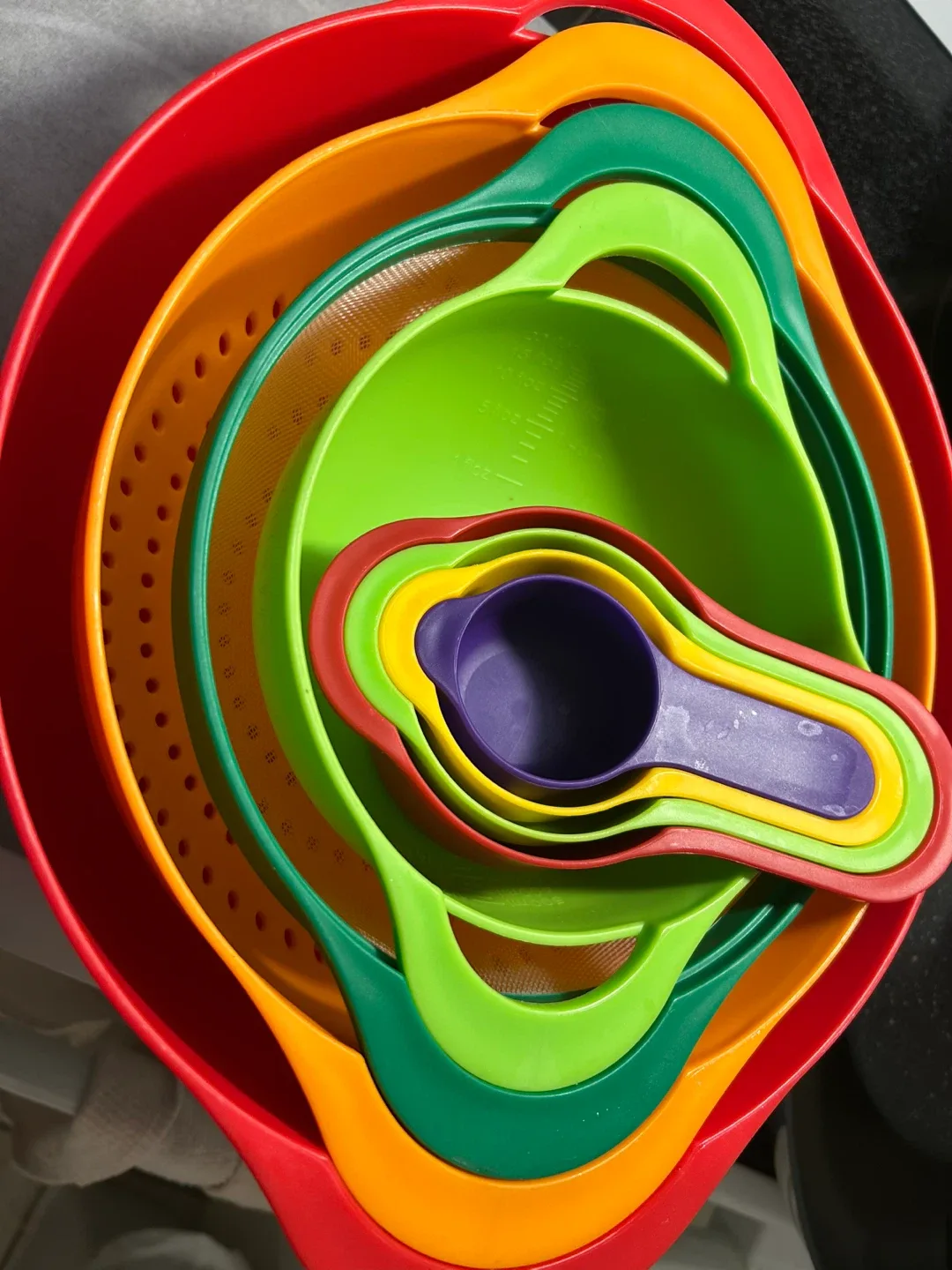 Colorful Nesting Colanders & Measuring Cups Set thumbnail