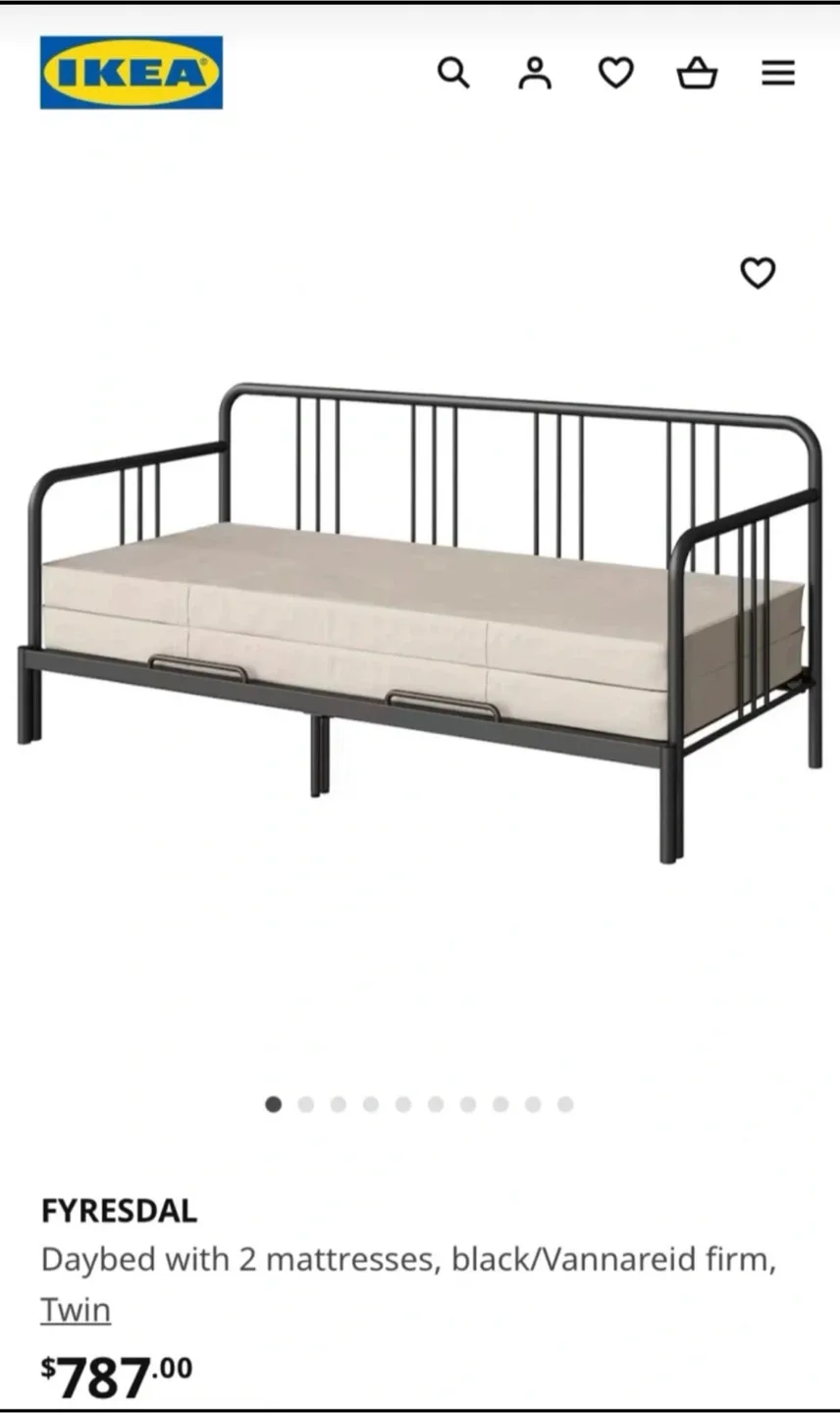 Black Metal Daybed Frame - 197cm x 94cm image indicator(8)