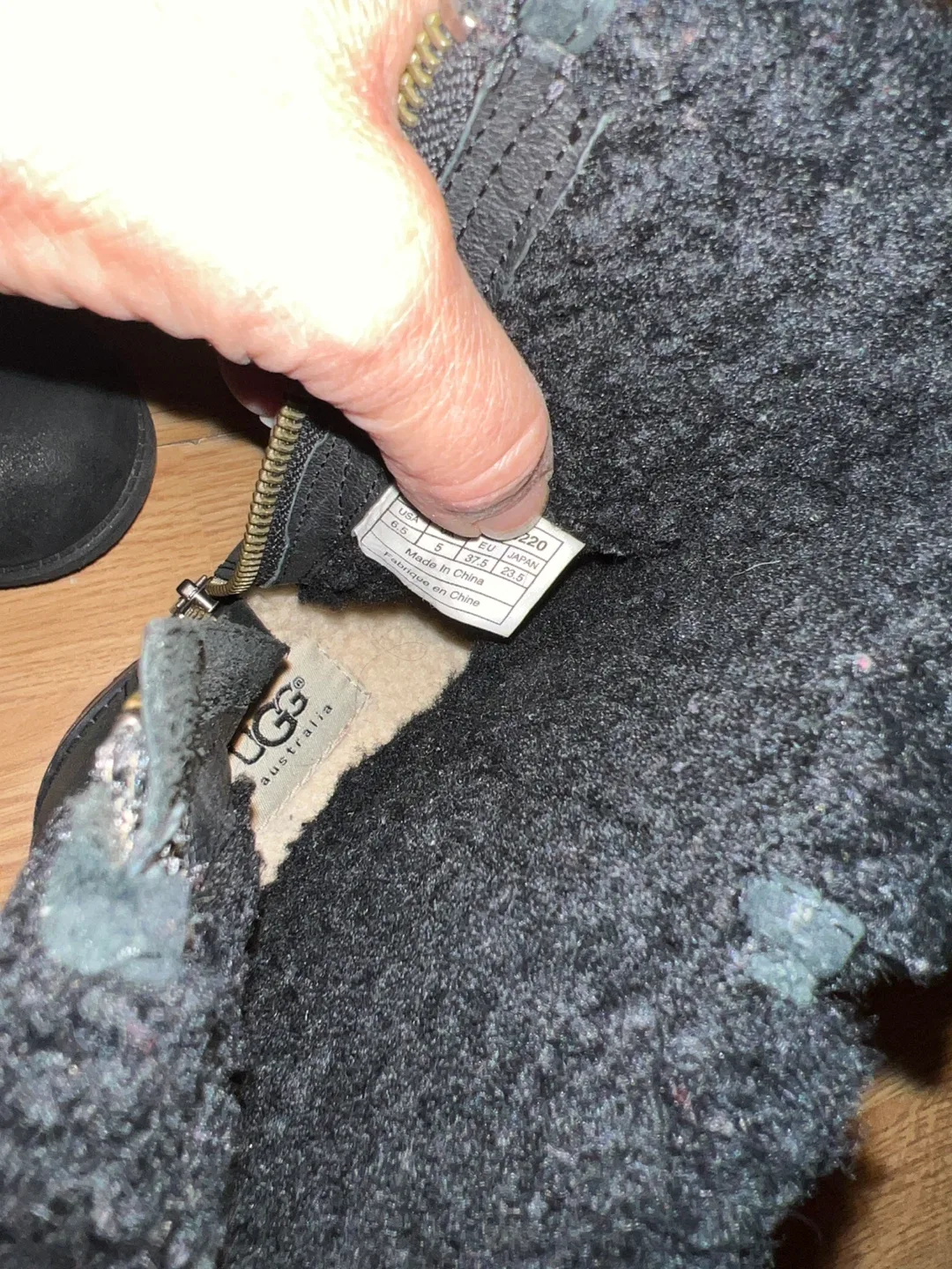 UGG Australia Black Leather Boots US 6.5 image indicator(4)