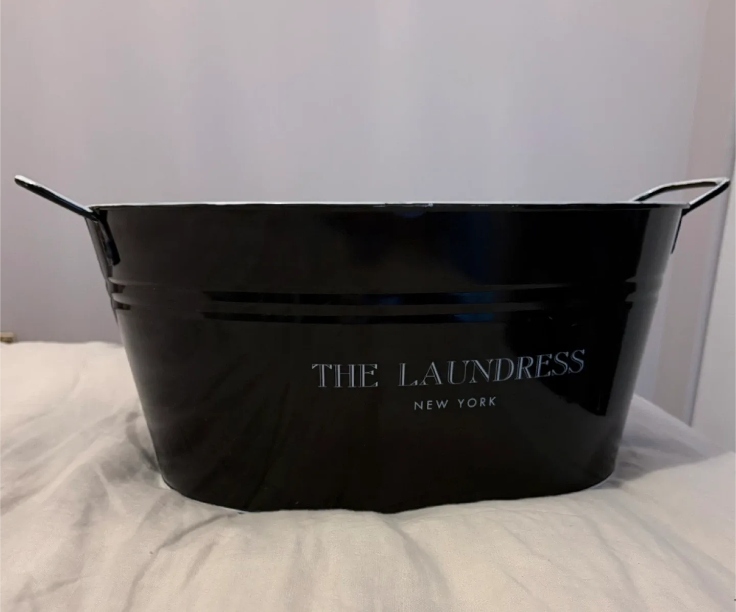 The Laundress New York Enamel Metal Bin with Handles thumbnail