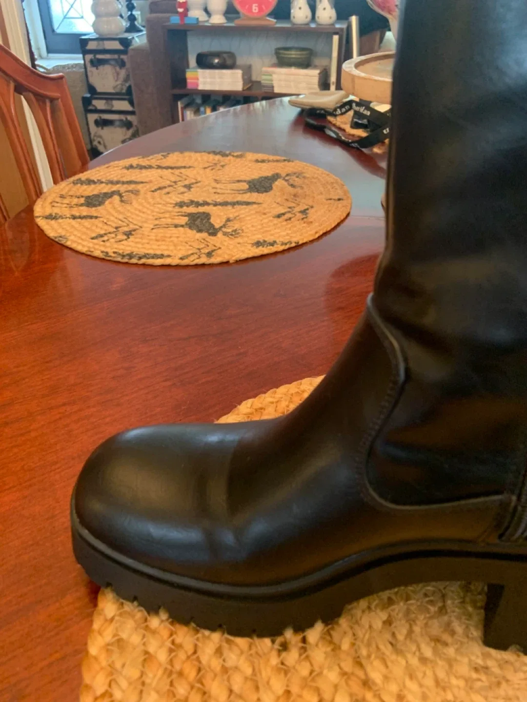 STEVE MADDEN Black Knee High Platform Boots image indicator(6)