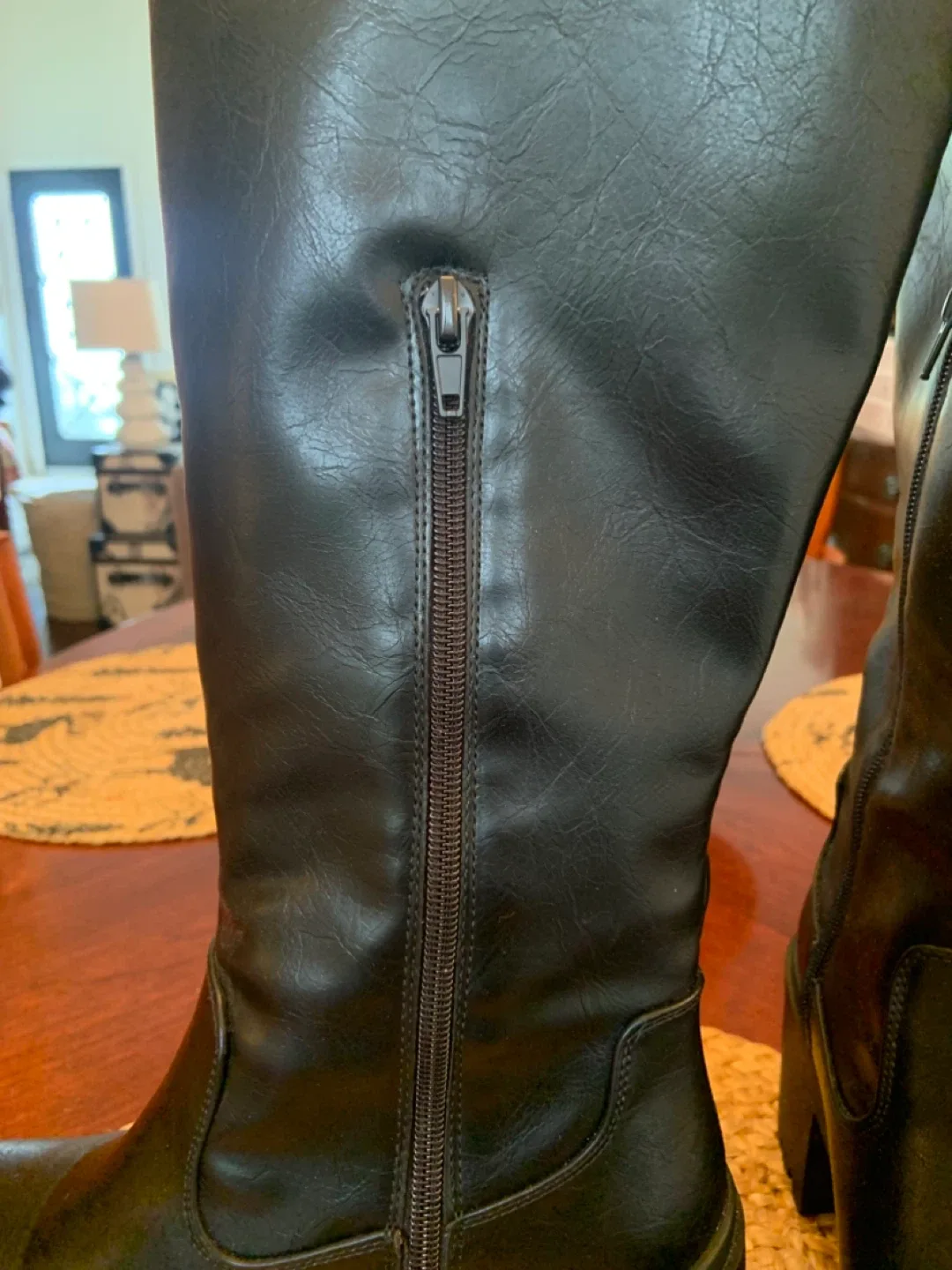 STEVE MADDEN Black Knee High Platform Boots image indicator(8)