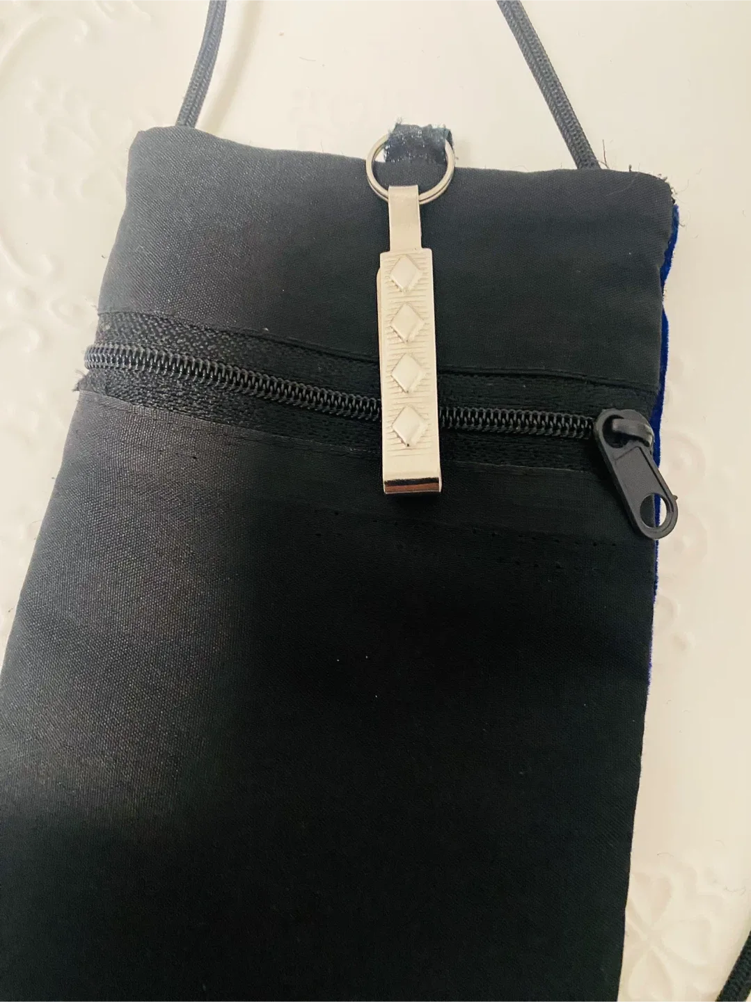 Navy Blue Embroidered Crossbody Bag image indicator(3)