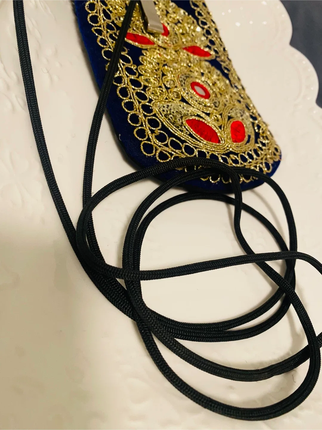 Navy Blue Embroidered Crossbody Bag image indicator(6)