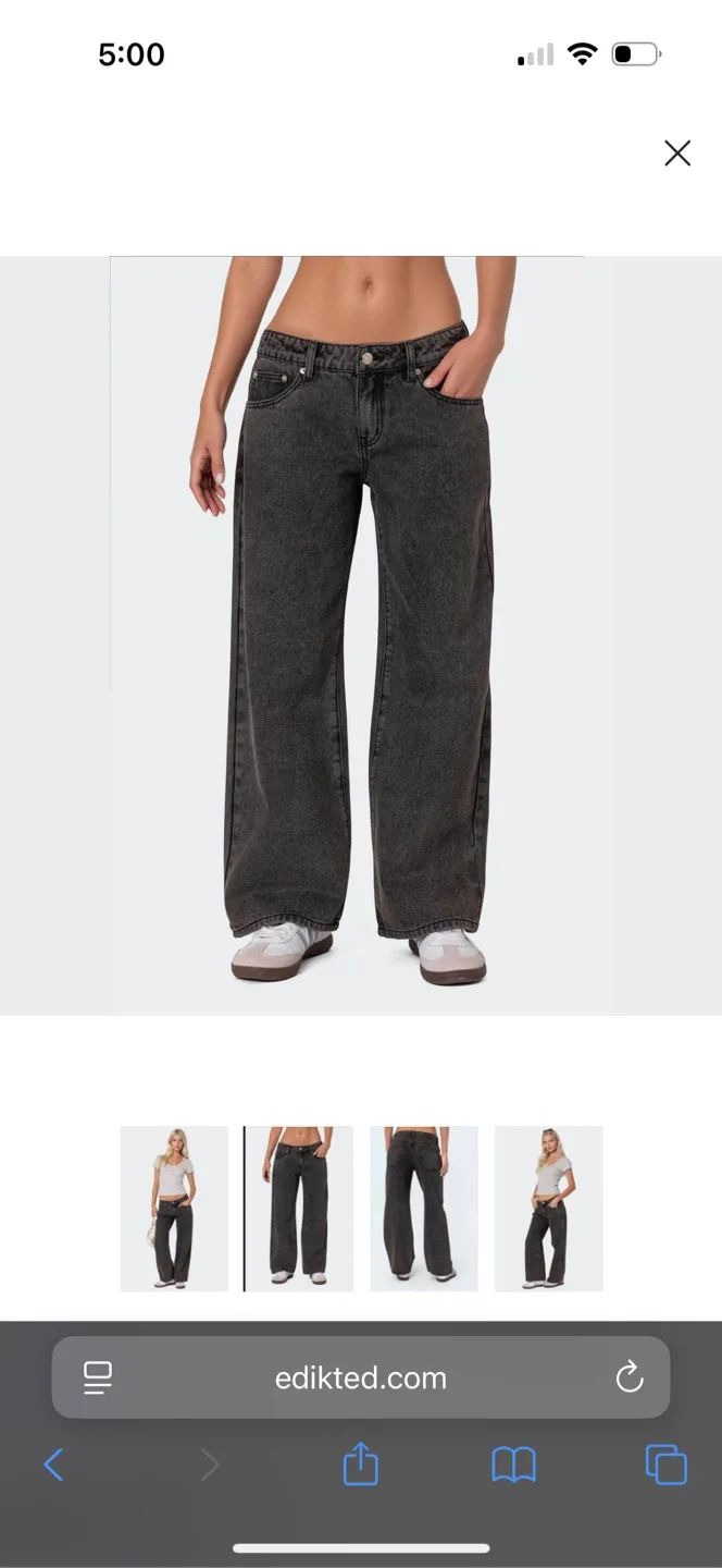 Edikted Washed Black Baggy Jeans image indicator(2)