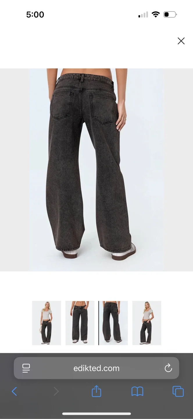 Edikted Washed Black Baggy Jeans image indicator(3)