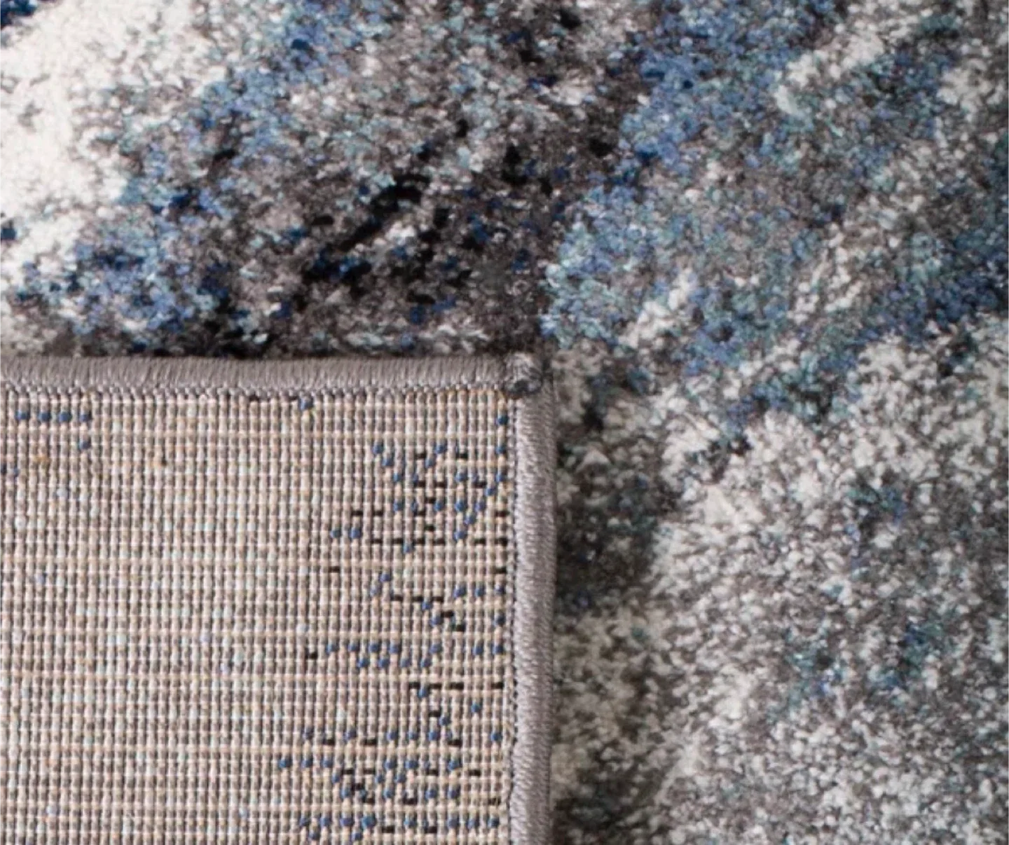 Blue & Gray Abstract Area Rug (Square 5’3”) image indicator(2)